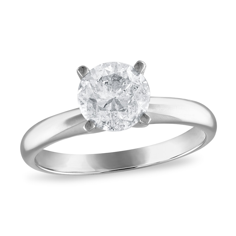 Diamond Solitaire Ring 1 carat Round-cut 14K White Gold (I2/I)