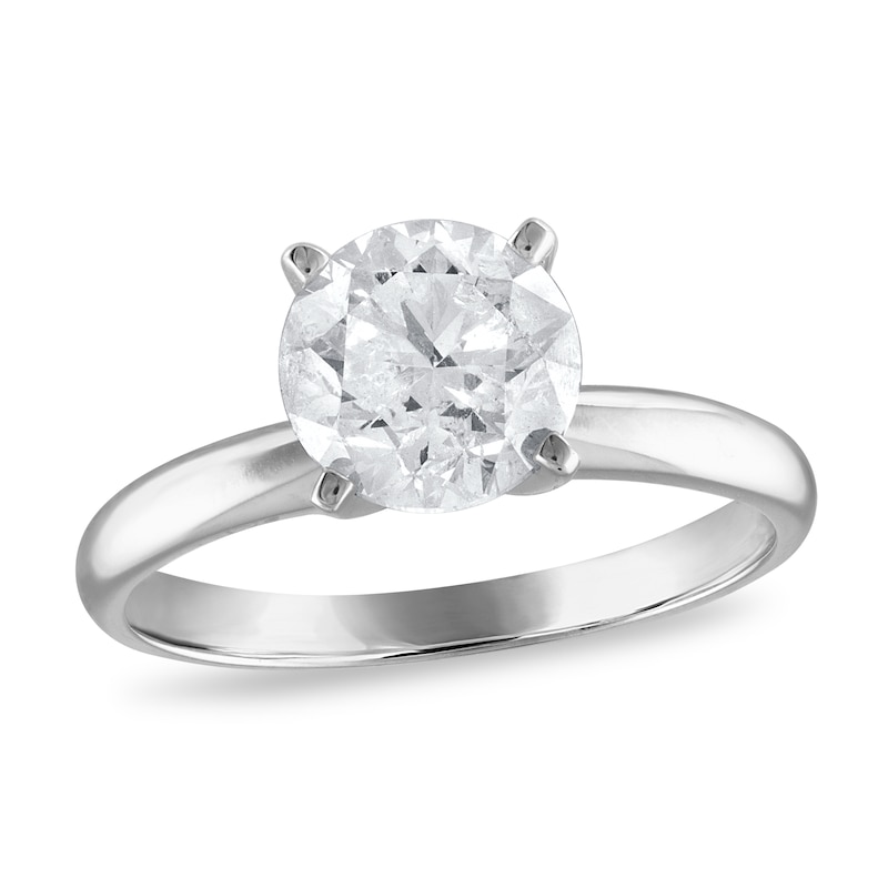 Diamond Solitaire Engagement Ring 2 ct tw Round-cut 14K White Gold (I/I3)