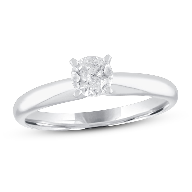 Main Image 1 of Diamond Solitaire Engagement Ring 1/2 ct tw Round-cut 10K White Gold (J/I3)