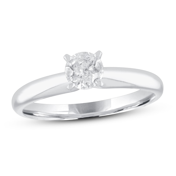 Diamond Solitaire Engagement Ring 1-1/2 ct tw Round-cut 10K White Gold (J/I3