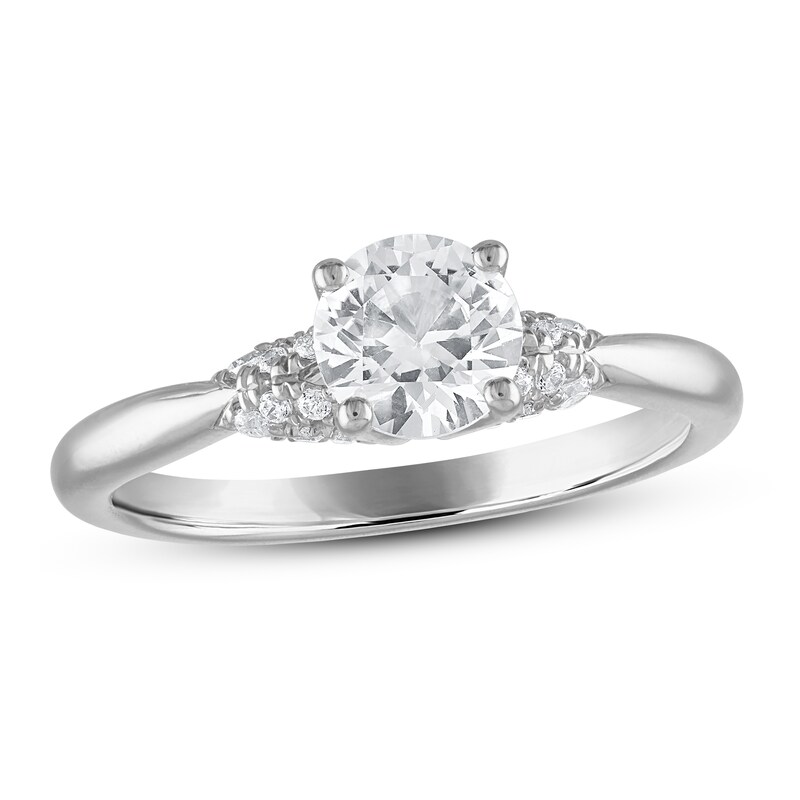 Main Image 1 of Diamond Solitaire Engagement Ring 7/8 ct tw Round-cut 14K White Gold (I/I2)