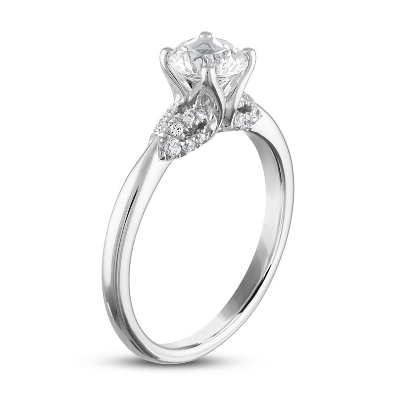 Main Image 2 of Diamond Solitaire Engagement Ring 7/8 ct tw Round-cut 14K White Gold (I/I2)