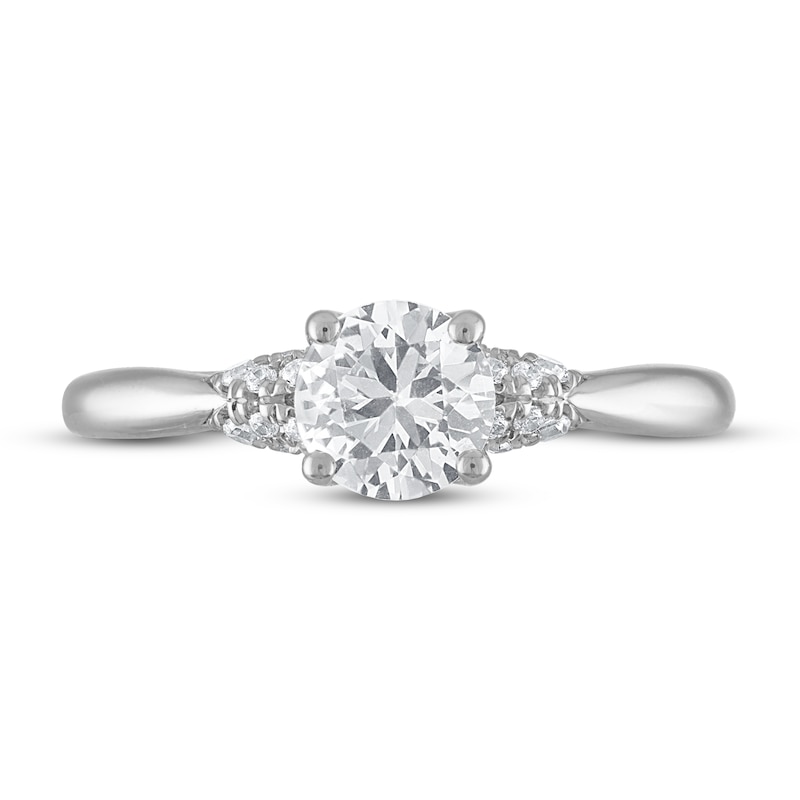 Main Image 3 of Diamond Solitaire Engagement Ring 7/8 ct tw Round-cut 14K White Gold (I/I2)