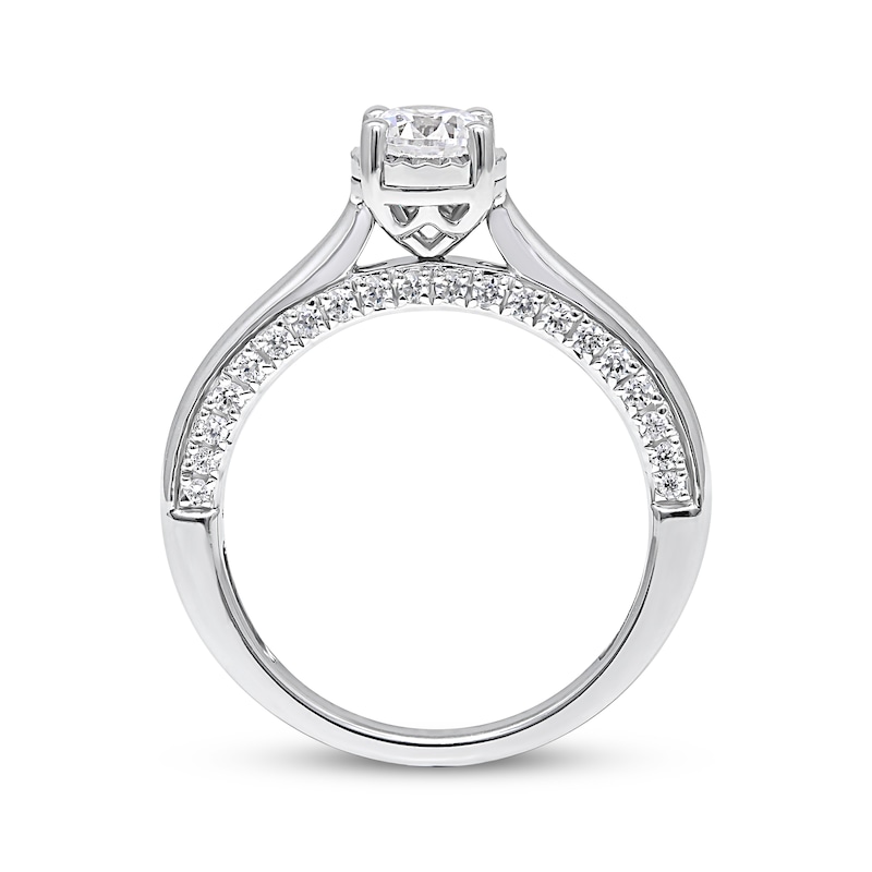 Main Image 2 of Diamond Solitaire Engagement Ring 1 ct tw Round-cut 10K White Gold (J/I3)