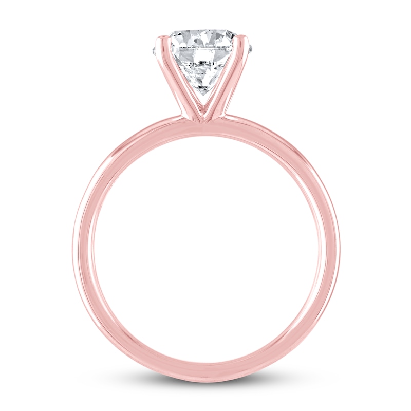 Main Image 2 of THE LEO Artisan Diamond Solitaire Engagement Ring 1-1/2 ct tw Round-cut 14K Rose Gold