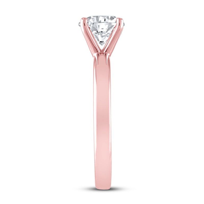 Main Image 3 of THE LEO Artisan Diamond Solitaire Engagement Ring 1-1/2 ct tw Round-cut 14K Rose Gold