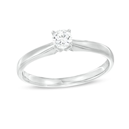 Diamond Solitaire Ring 1/4 carat Round-cut 14K White Gold (I/I2)