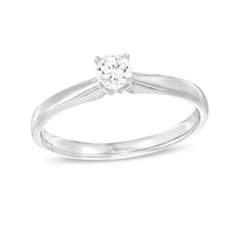 Now + Forever Diamond Solitaire Ring 1/4 carat Round-cut 14K White Gold (I/I2)