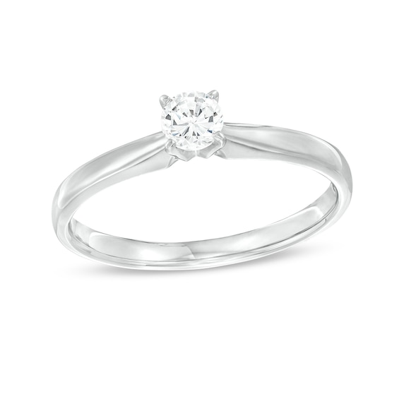 Now + Forever Diamond Solitaire Ring 1/4 carat Round-cut 14K White Gold (I/I2)
