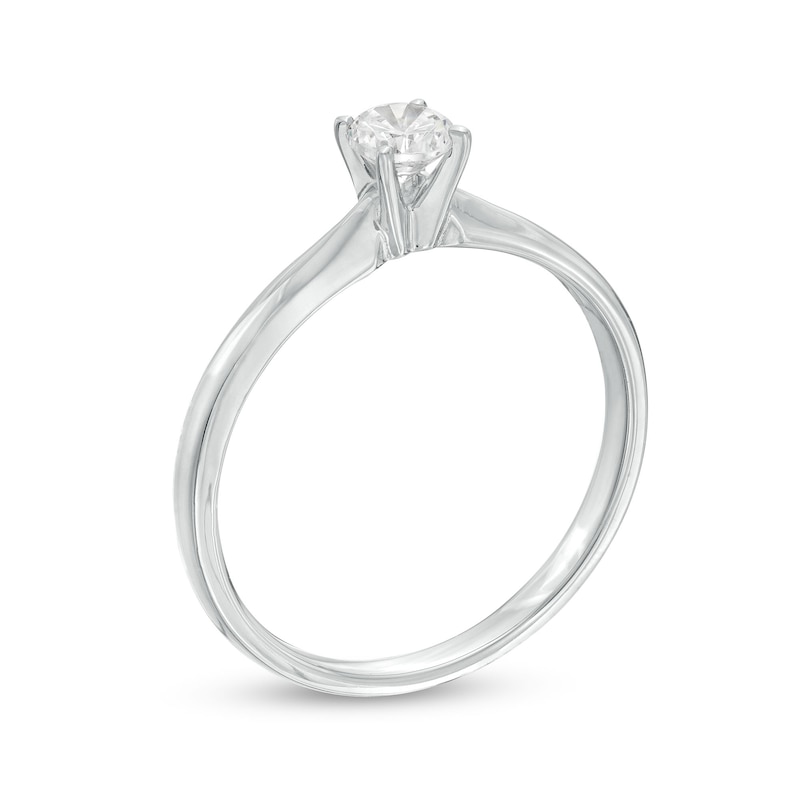 Diamond Solitaire Ring 1/4 carat Round-cut 14K White Gold (I/I2)