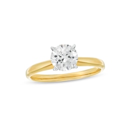 Diamond Solitaire Ring 1 carat Round-cut 14K Two-Tone Gold
