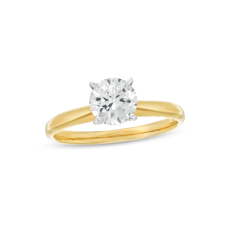 Diamond Solitaire Ring 1 carat Round-cut 14K Yellow Gold (I/I2)