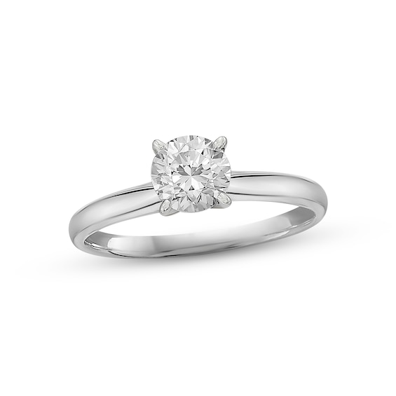 Certified Diamond Ring 3/4 carat Round-Cut 14K White Gold (I/I1)
