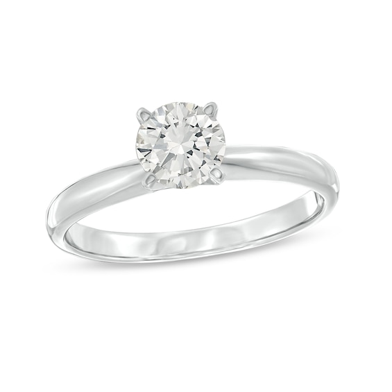 Solitaire Engagement Ring 3/4 Carat 14K White Gold (J/I1)