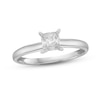 Diamond Solitaire Ring 1/2 carat Princess-cut 14K White Gold