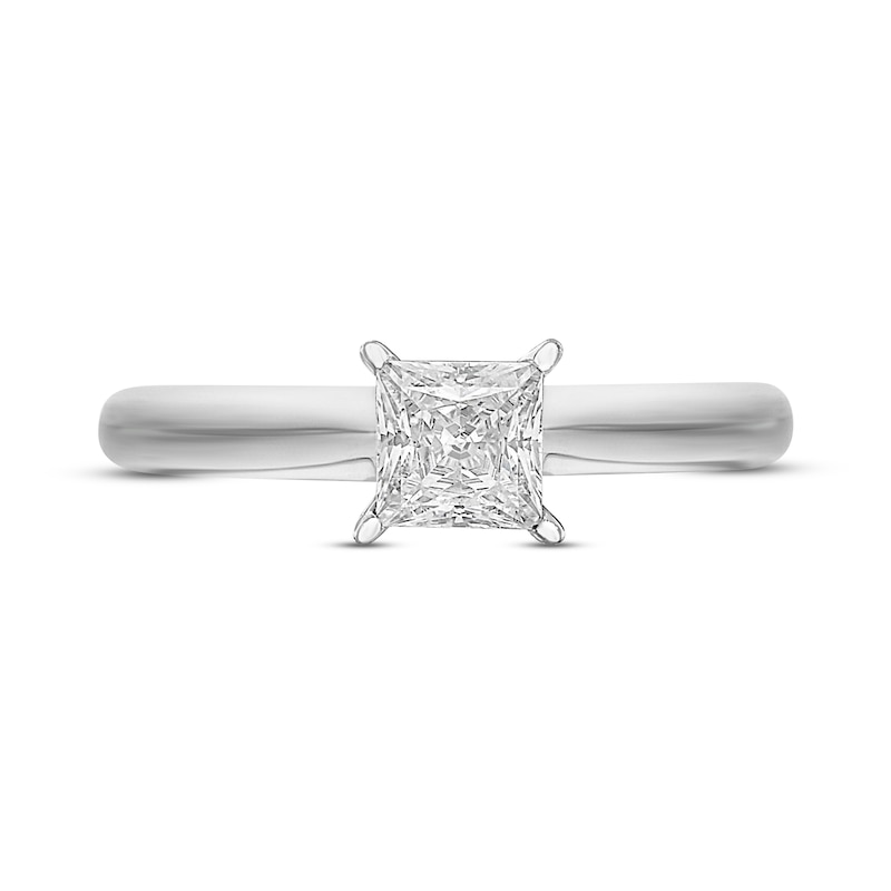 Diamond Solitaire Ring 1/2 carat Princess-cut 14K White Gold