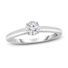 Diamond Solitaire Ring 1/2 ct tw Round-cut 10K White Gold