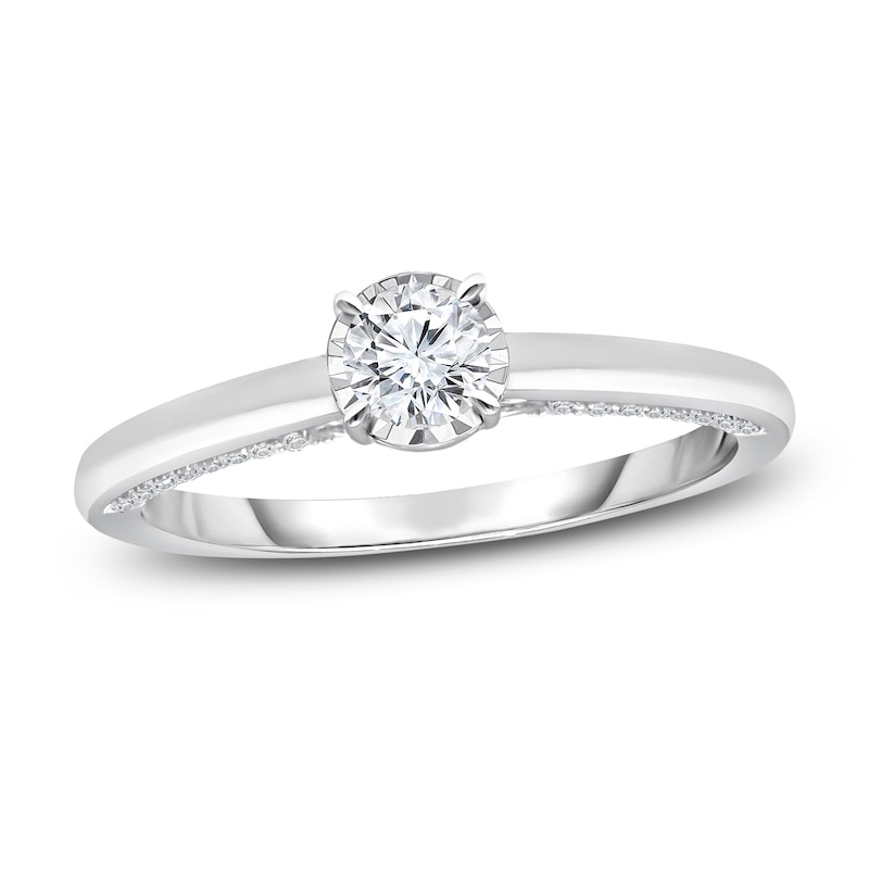 Main Image 1 of Now + Forever Diamond Solitaire Ring 1/2 ct tw Round-cut 10K White Gold (J/I3)