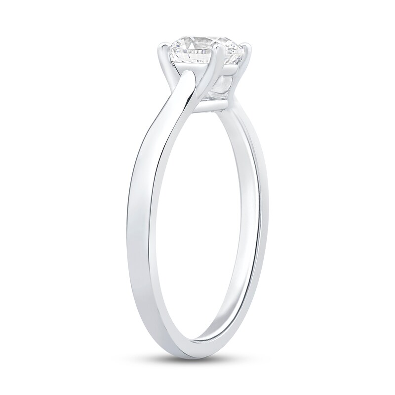 The Kiss Diamond Solitaire GSI Engagement Ring 1 ct tw Round-cut Platinum