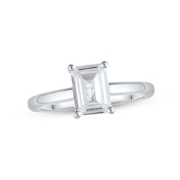 Lab-Grown Diamonds Solitaire Ring 1-1/2 ct tw Emerald-cut 14K White Gold (F/VS2)