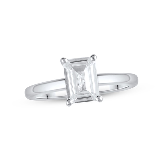 Lab-Grown Diamonds Solitaire Ring 1-1/2 ct tw Emerald-cut 14K White Gold (F/VS2)