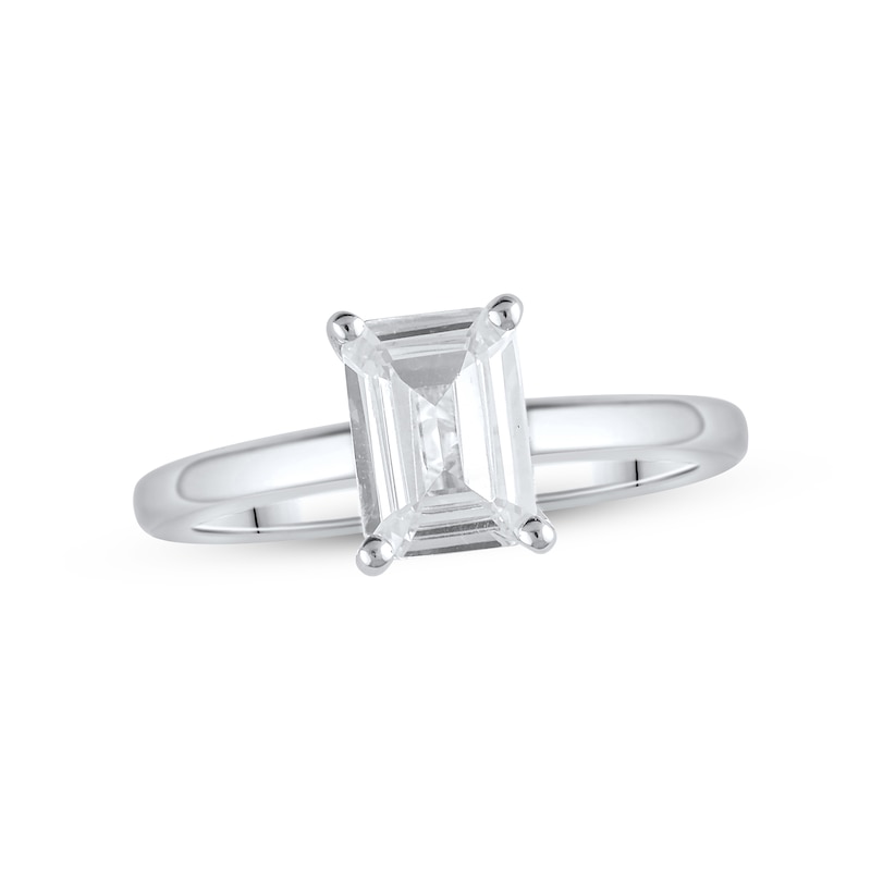 Main Image 1 of Lab-Grown Diamonds Solitaire Ring 1-1/2 ct tw Emerald-cut 14K White Gold (F/VS2)