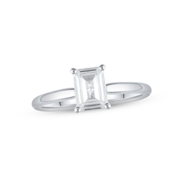 Lab-Grown Diamonds Solitaire Ring 1 ct tw Emerald-cut 14K White Gold (F/VS2)