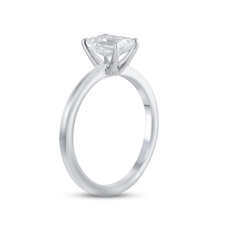 Main Image 2 of Lab-Grown Diamonds Solitaire Ring 1 ct tw Emerald-cut 14K White Gold (F/VS2)