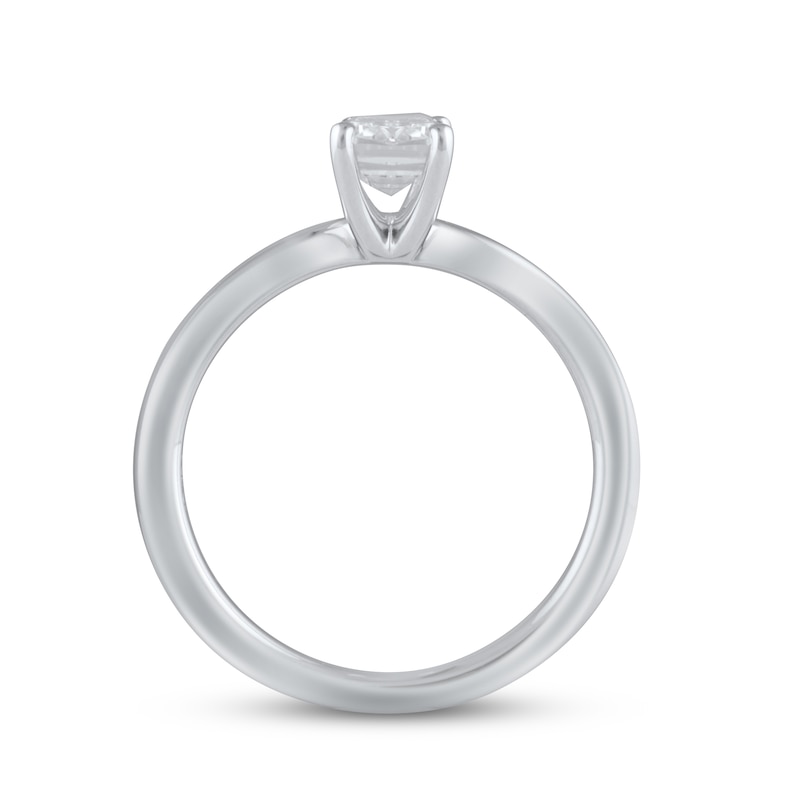 Main Image 3 of Lab-Grown Diamonds Solitaire Ring 1 ct tw Emerald-cut 14K White Gold (F/VS2)