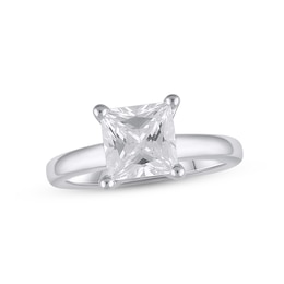 Lab-Grown Diamonds Solitaire Ring 2 ct tw Princess-cut 14K White Gold (F/VS2)