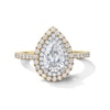 Thumbnail Image 3 of Neil Lane Pear-Shaped Lab-Grown Diamond Double Halo Engagement Ring 1-3/4 ct tw 14K Two-Tone Gold
