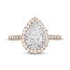 Thumbnail Image 3 of Neil Lane Pear-Shaped Lab-Grown Diamond Double Halo Engagement Ring 1-3/4 ct tw 14K Two-Tone Gold