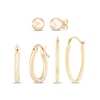 Thumbnail Image 1 of Stud & Hoop Three Pair Earrings Gift Set 10K Yellow Gold