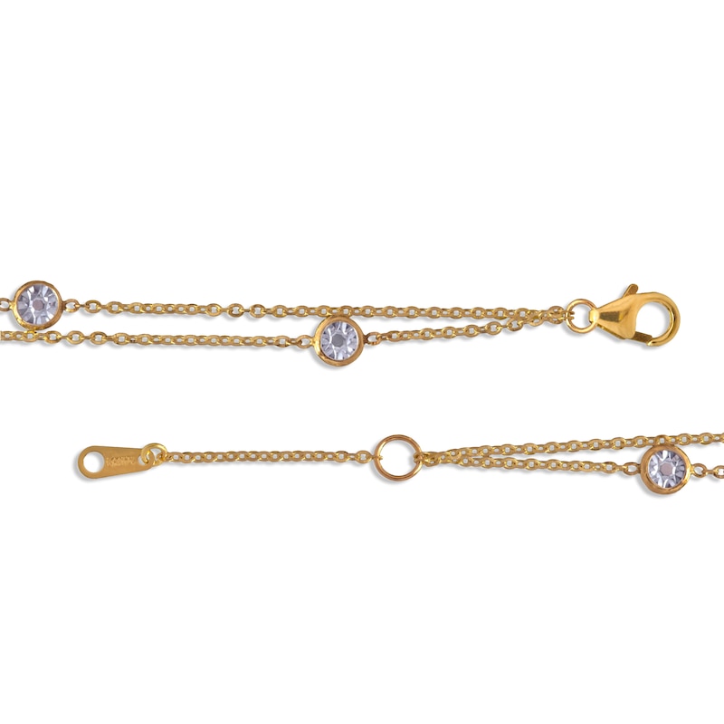 Main Image 3 of Double-Chain Station Bracelet 10K Yellow Gold 8&quot;