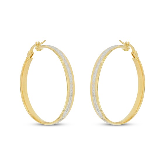 DiamondCut Hoop Earrings 14K Yellow Gold 30mm Kay