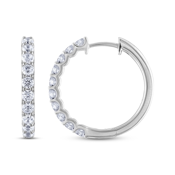 Thumbnail Image 3 of THE LEO Diamond Hoop Earrings 1 ct tw 14K White Gold