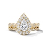 Thumbnail Image 3 of Neil Lane Artistry Pear-Shaped Lab-Grown Diamond Halo Bridal Set 1-7/8 ct tw 14K Yellow Gold