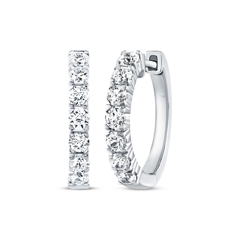 THE LEO Diamond Hoop Earrings 7/8 ct tw Diamonds 14K White Gold