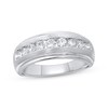 Men's Round-Cut Diamond Channel Wedding Band 1 ct tw 10K White Gold