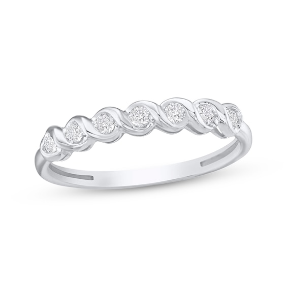 Now + Forever Round-Cut Diamond Twist Anniversary Band 1/4 ct tw 10K White Gold