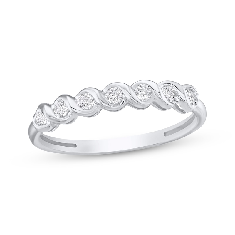 Round-Cut Diamond Twist Anniversary Band 1/4 ct tw 10K White Gold