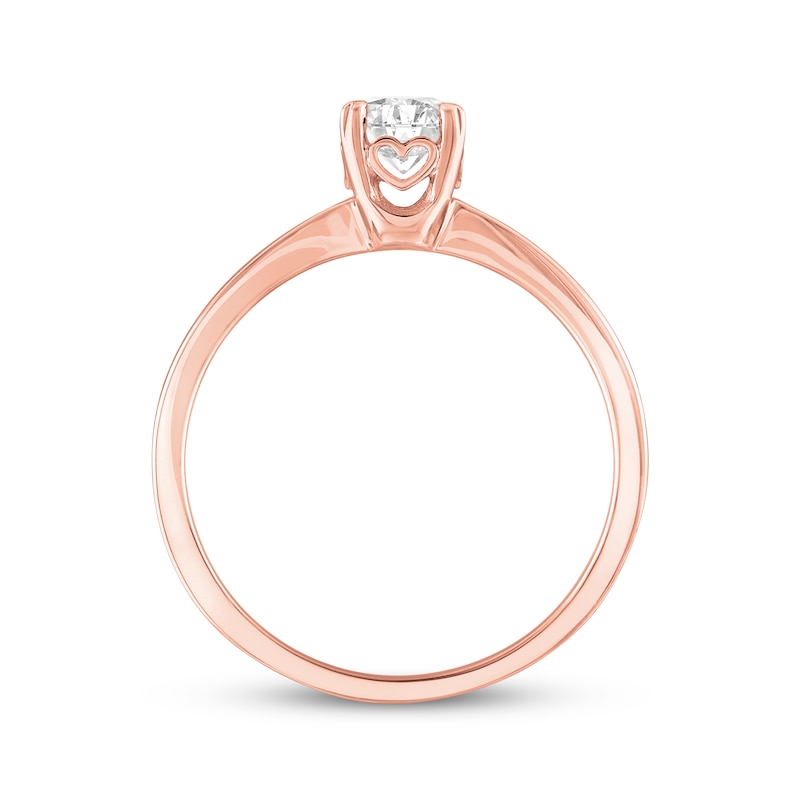 Diamond Solitaire Hearts Ring 1/2 ct tw 14K Rose Gold (I/I2) | Kay