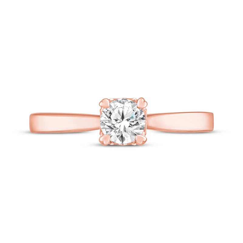 Main Image 4 of Now + Forever Diamond Solitaire Hearts Ring 1/2 ct tw 14K Rose Gold (I/I2)