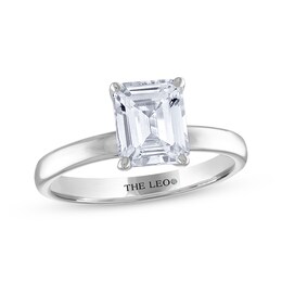 THE LEO Diamond Emerald-Cut Solitaire Engagement Ring 2 ct tw 14K White Gold