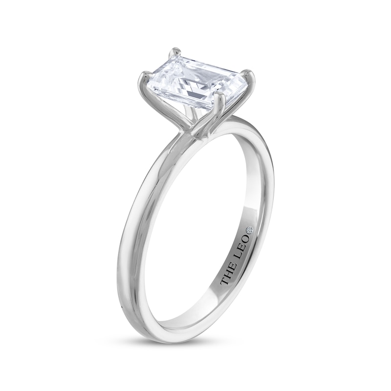 THE LEO Diamond Emerald-Cut Solitaire Engagement Ring 1-1/2 ct tw 14K White Gold