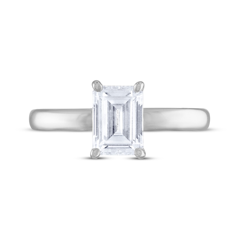 THE LEO Diamond Emerald-Cut Solitaire Engagement Ring 1-1/2 ct tw 14K White Gold