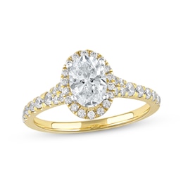 Now + Forever Lab-Grown Diamonds Oval-Cut Engagement Ring 1-1/2 ct tw 14K Yellow Gold