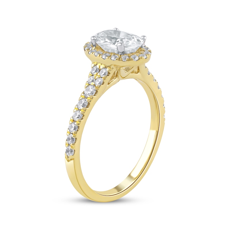 Main Image 2 of Now + Forever Lab-Grown Diamonds Oval-Cut Engagement Ring 1-1/2 ct tw 14K Yellow Gold