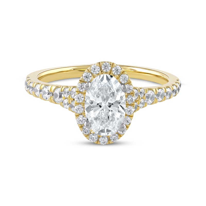Main Image 3 of Now + Forever Lab-Grown Diamonds Oval-Cut Engagement Ring 1-1/2 ct tw 14K Yellow Gold
