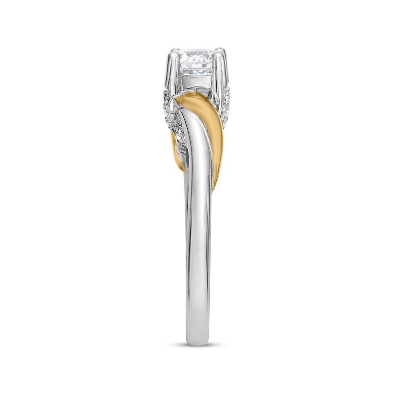 Main Image 2 of Now + Forever Round-Cut Diamond Solitaire Trellis Engagement Ring 5/8 ct tw 10K Two-Tone Gold (I/I3)